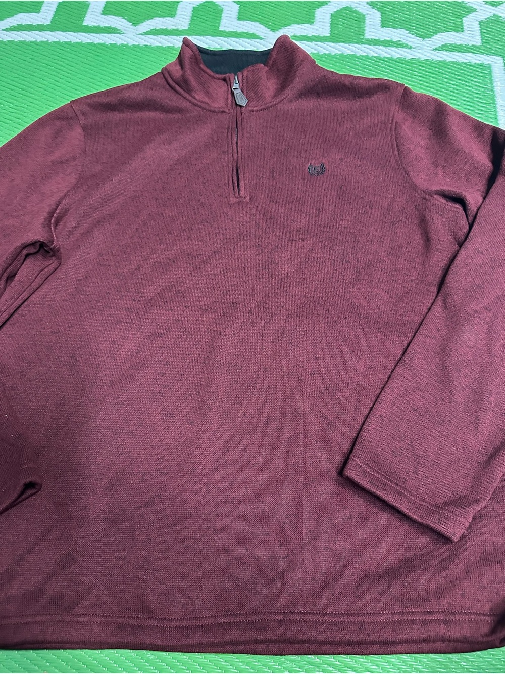 Chaps Men's Maroon Quarter-Zip Sweater